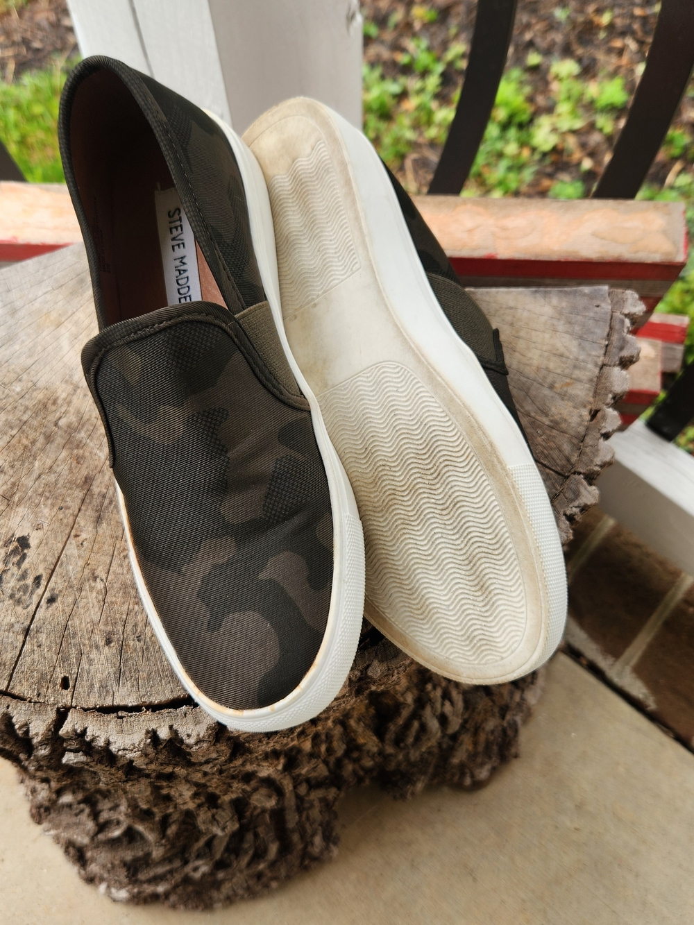 Steve Madden Women’s Camo Slip-On Loafers in Olive Green and Black - Picture 3 of 7